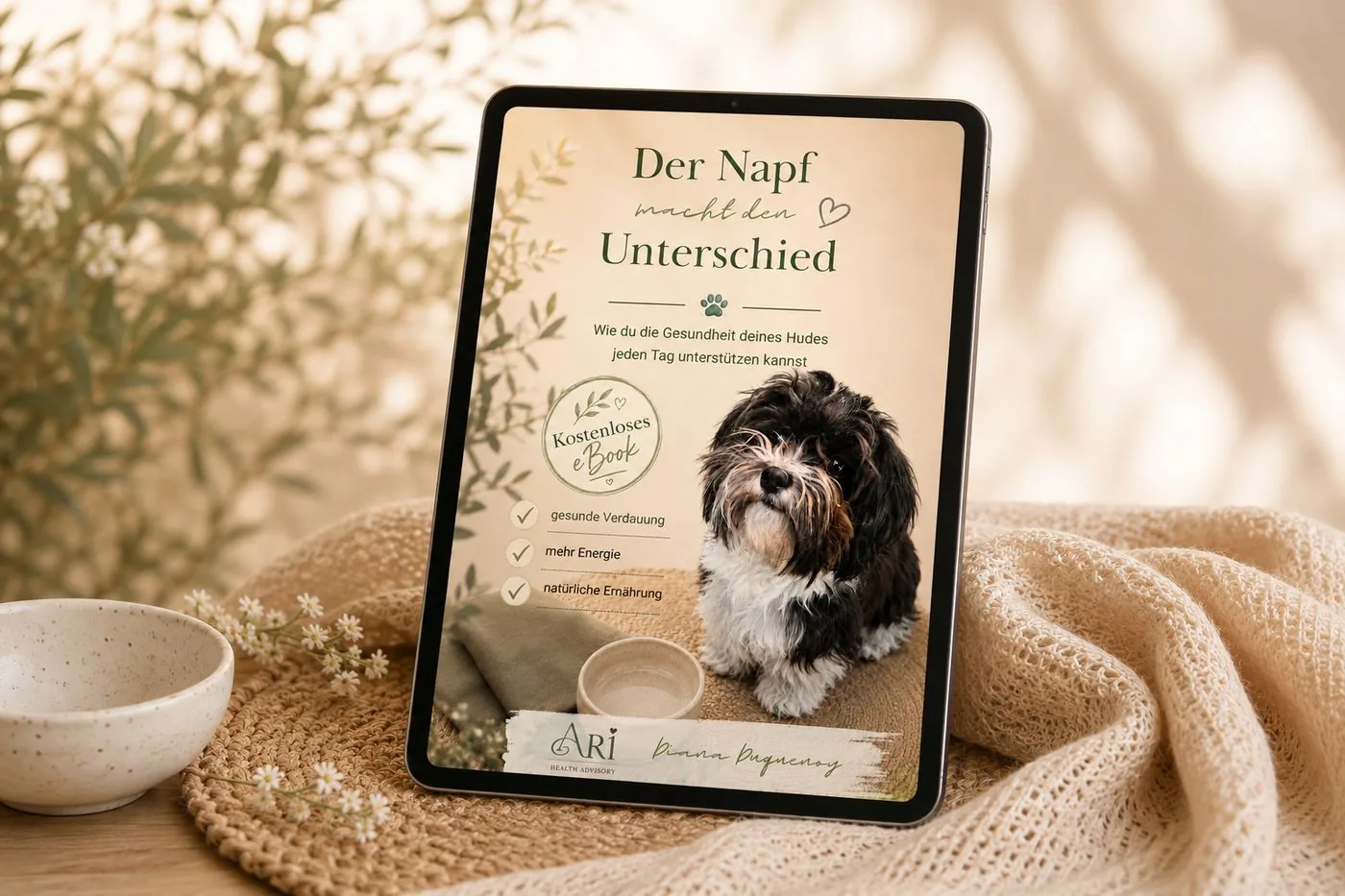 eBook Der Napf macht den Unterschied auf einem Tablet
