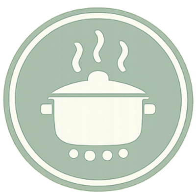 Icon: dampfender Kochtopf